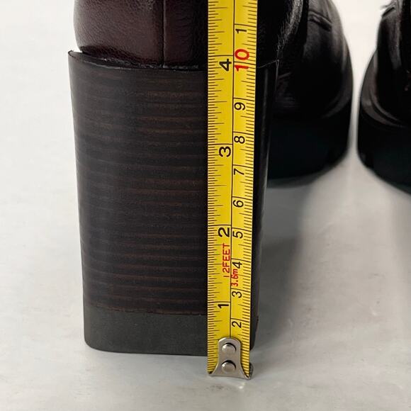 Naturalizer Prewitt Platform Chunky Heel Leather Boot Amber Brown Women's 6M NWB - Picture 5 of 9